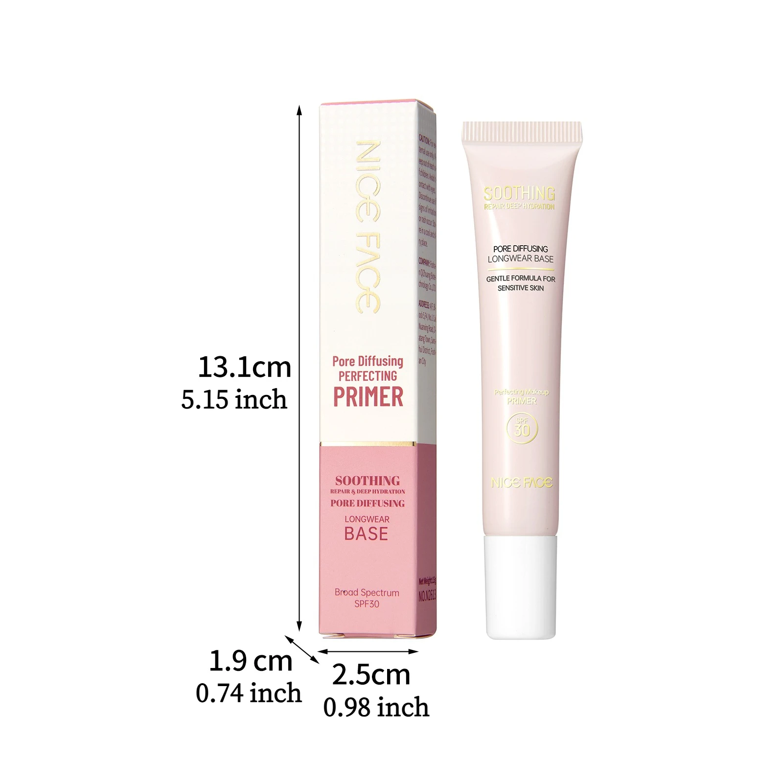 2‑in‑1 Sunscreen Primer SPF30 PA++++, Pore Minimizing Hydrating Makeup Base, Colorless Smoothing Face Primer for Sensitive Skin