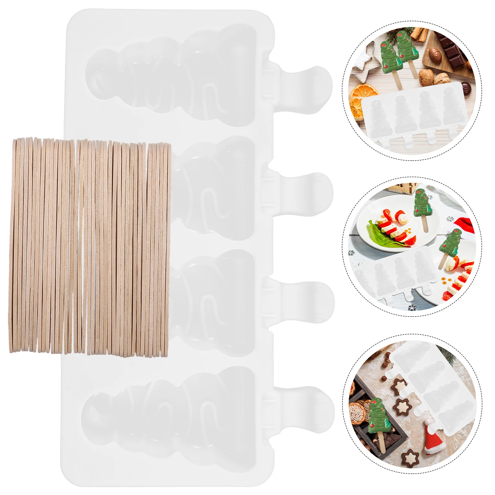 

1 set 1 Set Silicone Ice Cream Mould For Diy Homemade Treats Friendly Reusable Creative Summer Dessert Making Tool