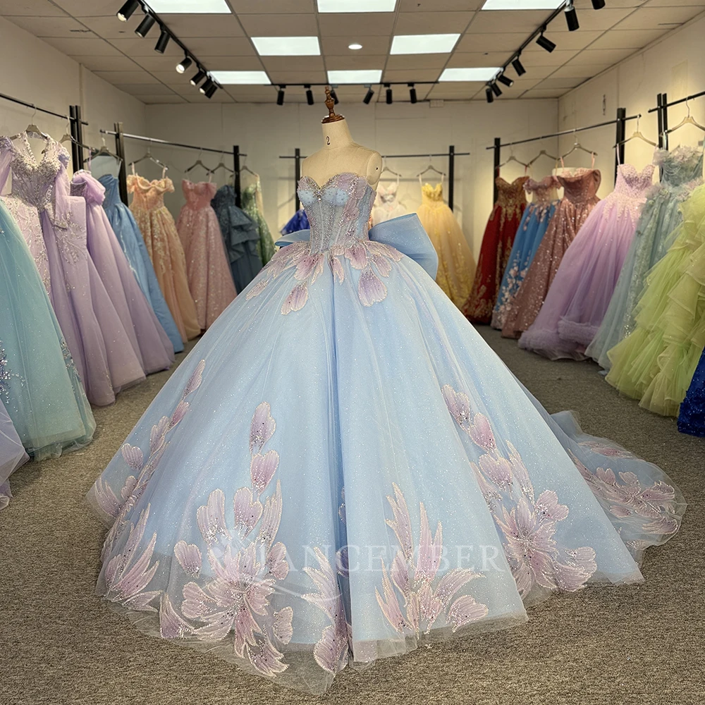 تخصيص 15 فساتين Quinceanera الكرة ثوب حمالة مطرز الدانتيل يصل طول الأرض المرأة حفلة موسيقية مناسبة ارتداء فستان الحفلات 2025