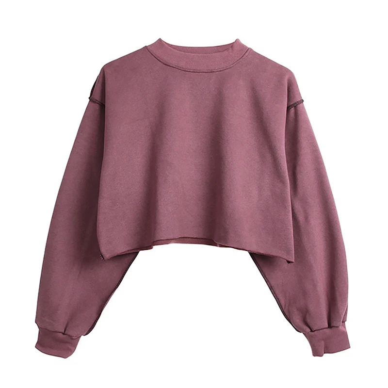 Multicolor Losse Sweatshirt Hoodie Casual Losse Vrouwen Lange Mouw Fleece Korte Crop Streetwear Winter Kleding Vrouwen 2023 Nieuwe