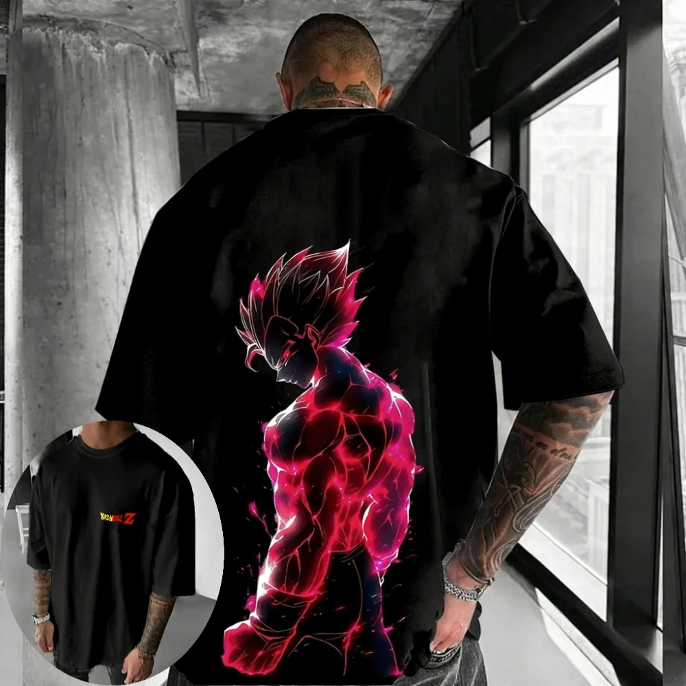 

Dragon Ball Z Men's and Women's T-Shirts Vegeta Anime Tee Summer and Spring Boy's Hip-hop Short Sleeves Parent-child Outfits