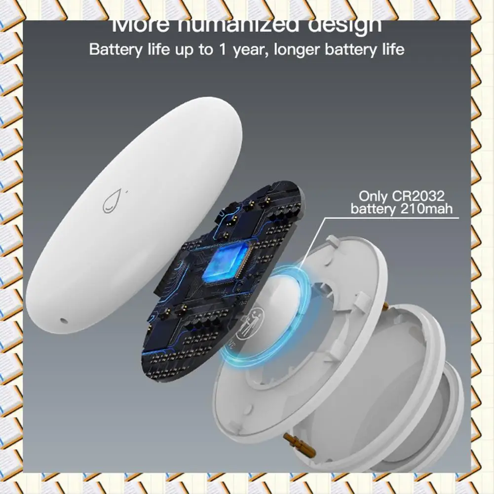 A14M IP67 Water Immersing Sensor Tuya Zigbee Flood Water Leak Detector Smart Alarm Security Soaking Sensor For Smart Home