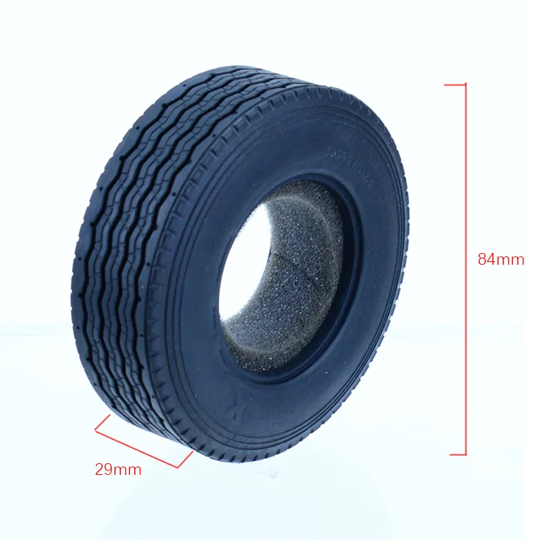 2pcs Rubber Tire Width Tyre for 1/14 Tamiya RC Truck Tipper SCANIA 770S VOLVO BENZ MAN TGX Car Accessories