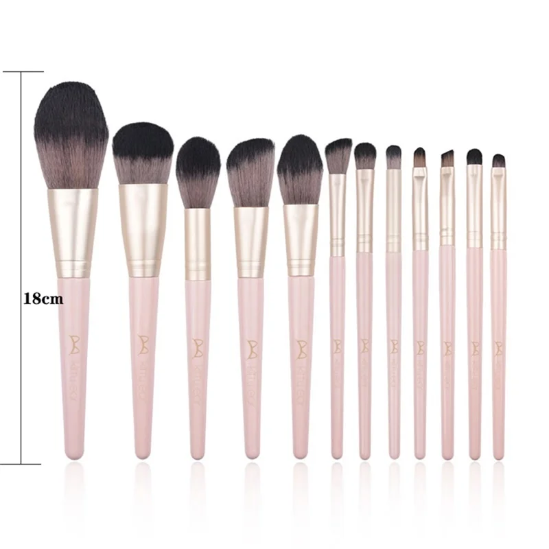 12pc Makeup Brushes Set With Holder Bag Cosmetics Kabuki Foundation Brush Contour Highlighter Eyeshadow Face Make Up Tools Kit