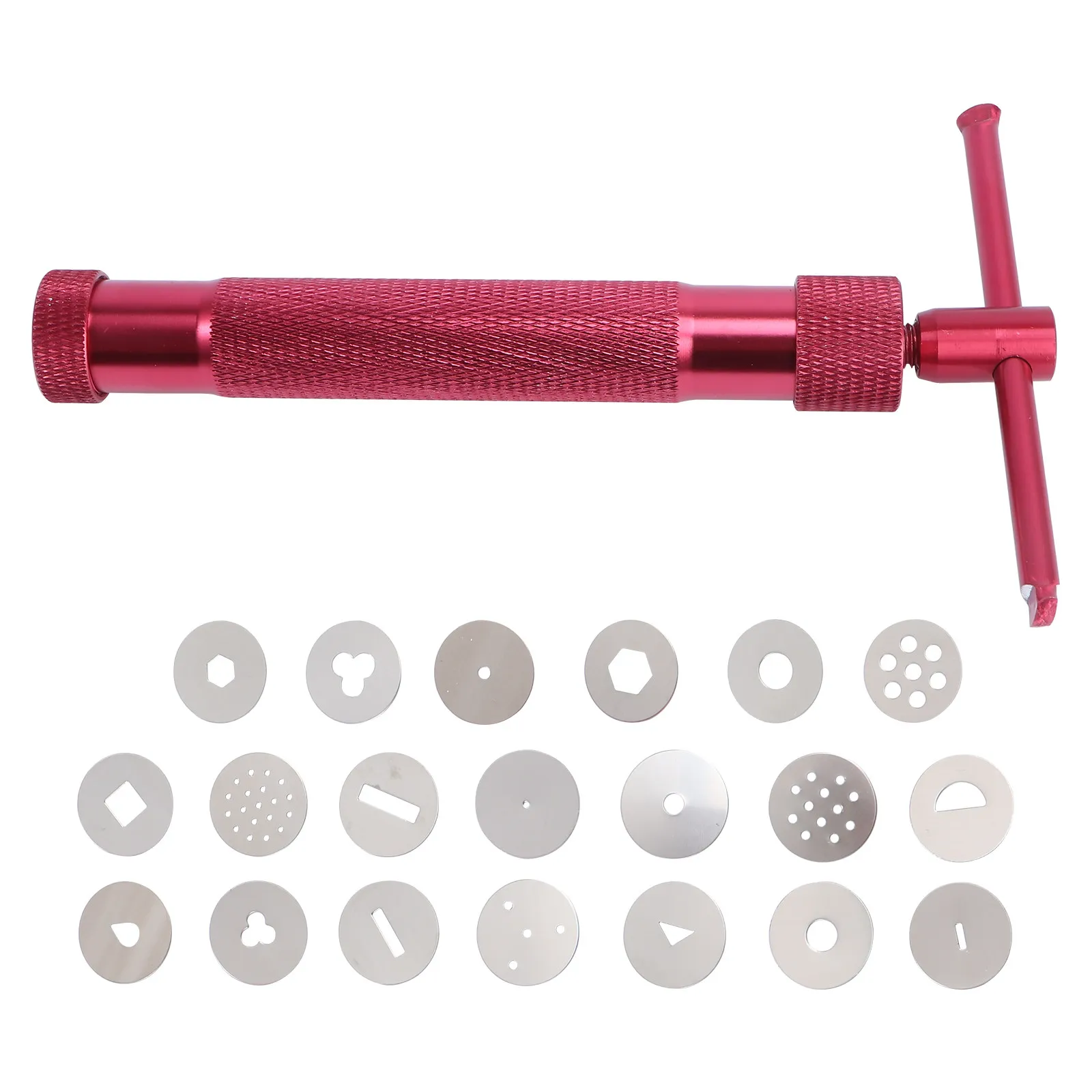 20 Discs Clay Extruder Tool Aluminum Alloy for Polymer Clay Fondant Cake Decoration Noodles Mold Tools Educational