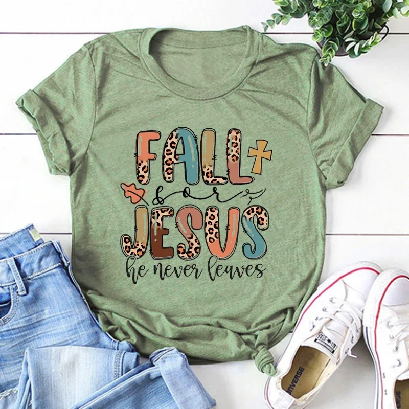 

Fall for Jesus Shirt Jesus Shirt Fall Women Clothes Autumn Jesus Tee Bible Shirts Christianity Vintage Clothes Believe Shirt L