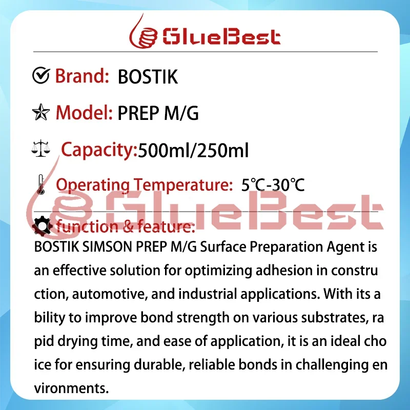BOSTIK SIMSON PREP M/G M G منشط السطح الصديق للبيئة ومنظف لتعزيز الالتصاق وإعداد المنتج الأصلي #6