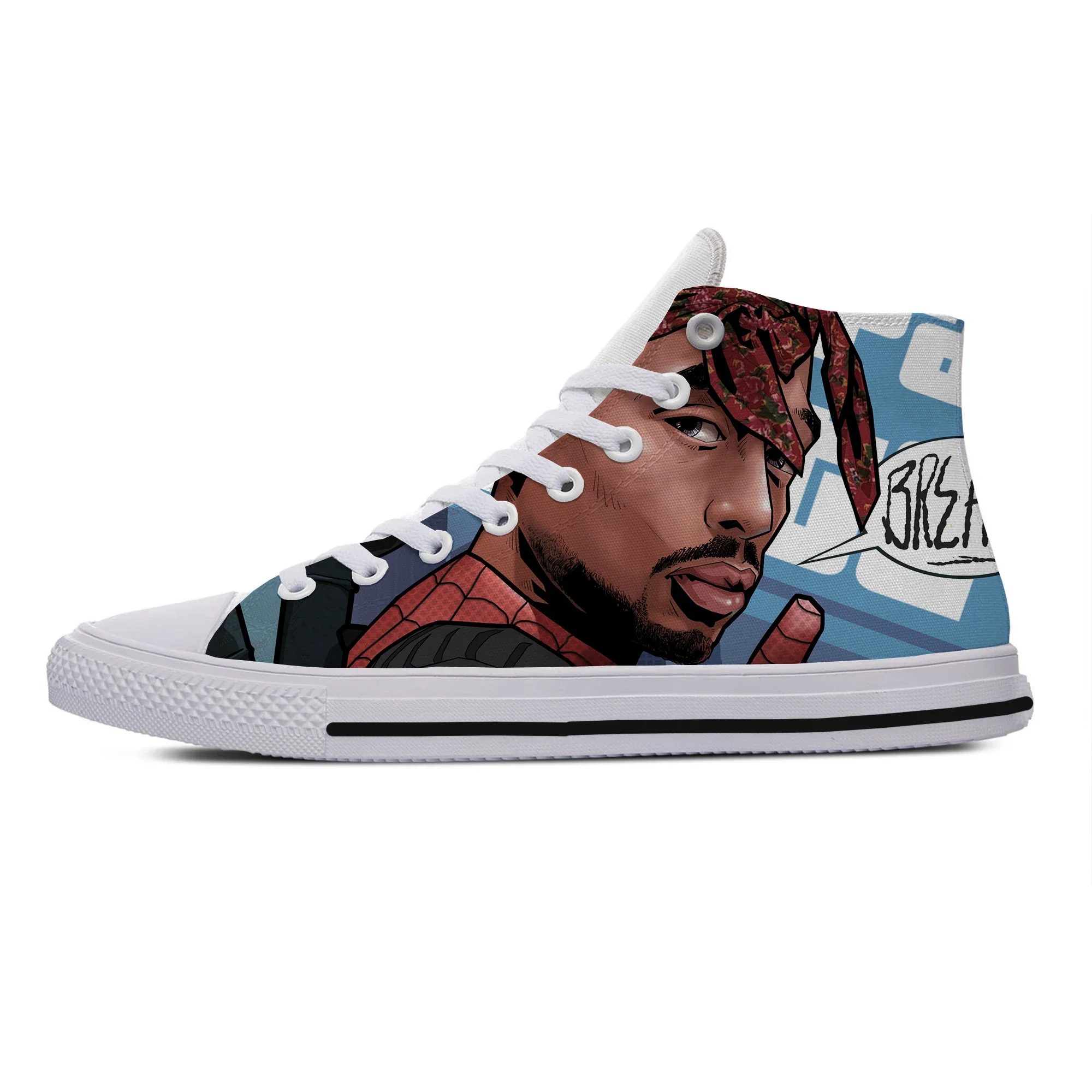 Hot New Fashion Summer Casual Shoes 2Pac Tupac Shakur Icon Rap Lightweight Leisure Fashion Classic Board Shoes Latest Man Shoes