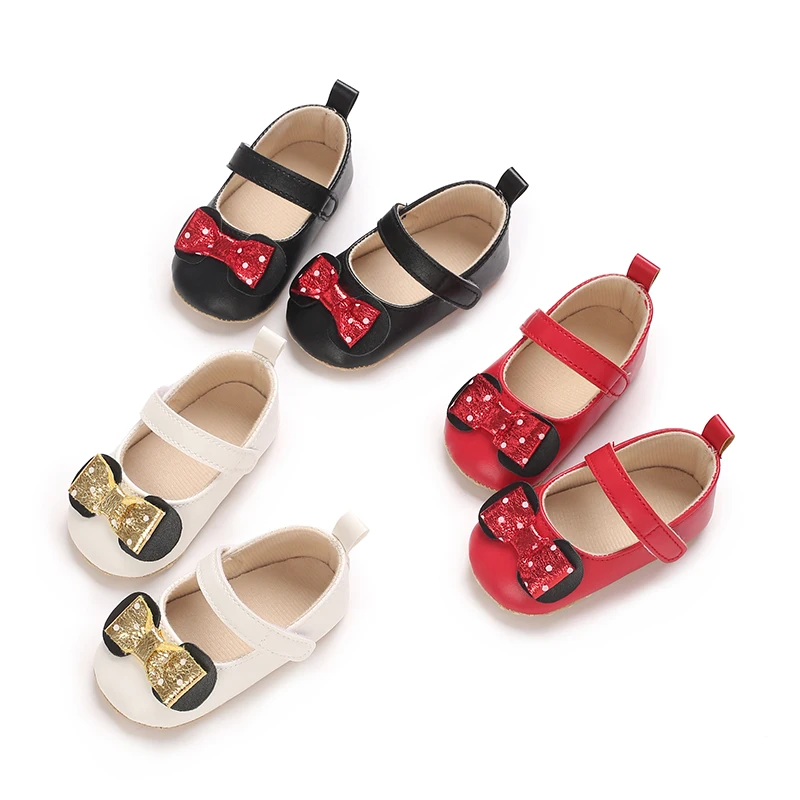 Baby Girl Bow Princess Shoes 0-18M First Walker Soft Cloth Sole Comfortable Spring Autumn Fashion Newborn