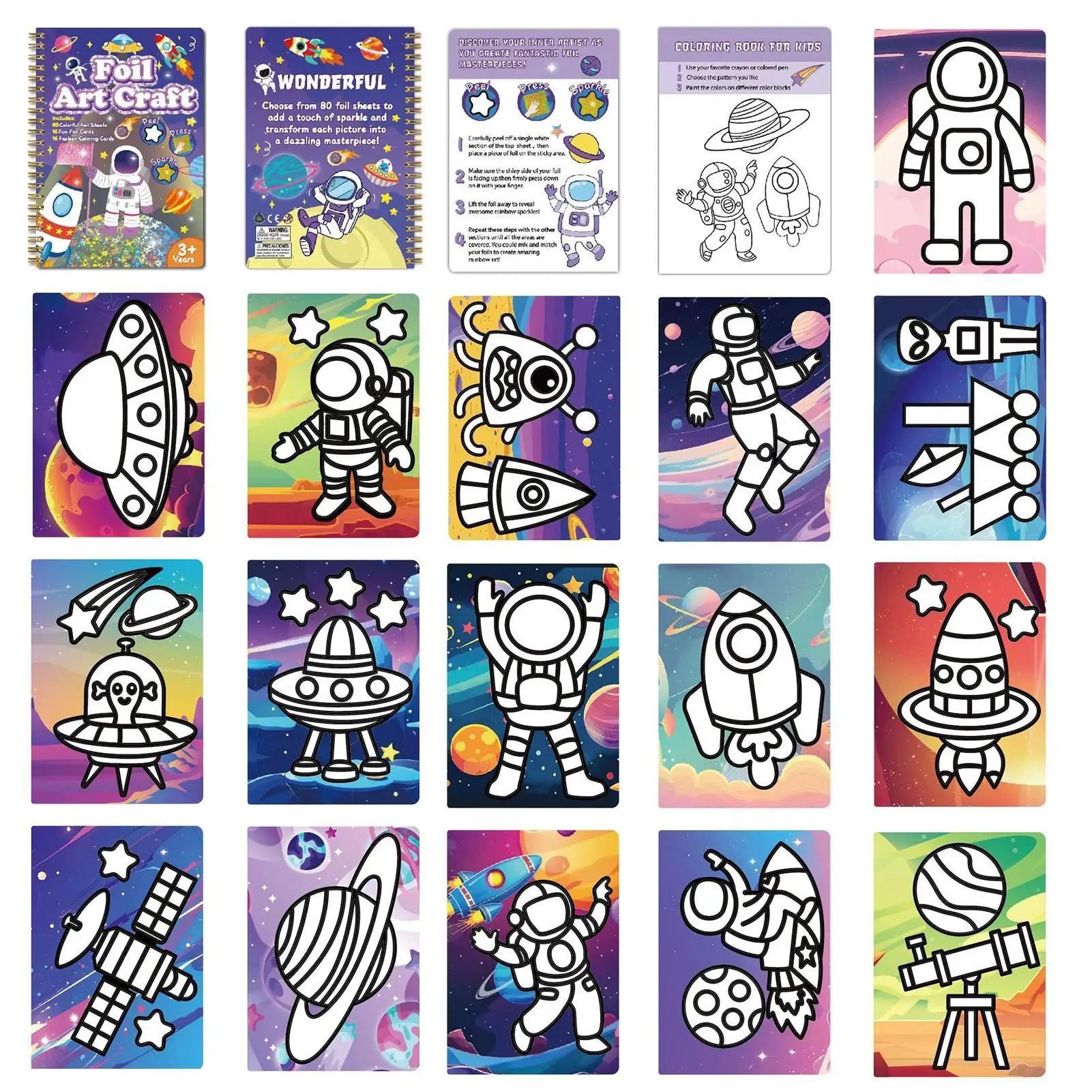 Folien-Bastelset für Kinder, abziehen und drücken, Folien-Kunstset, Papier-Bastelsets für Familie, Tochter, Sohn, Jugendliche, Teenager, Kinder, Jungen, Kinder