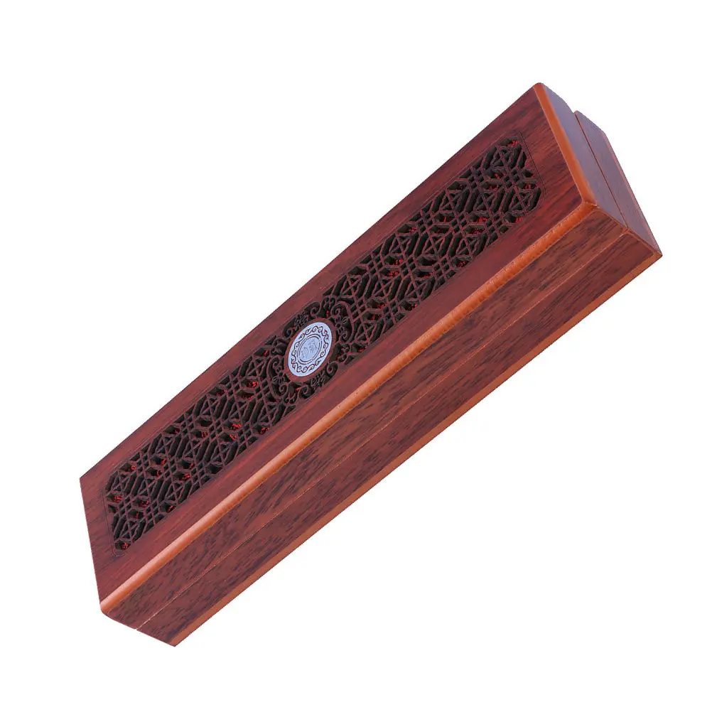 2Pcs Carving Wooden Necklace Box Decent Jewelry Storage Case Smooth Inner Hinged Lid Beautiful Dressing Table Decor