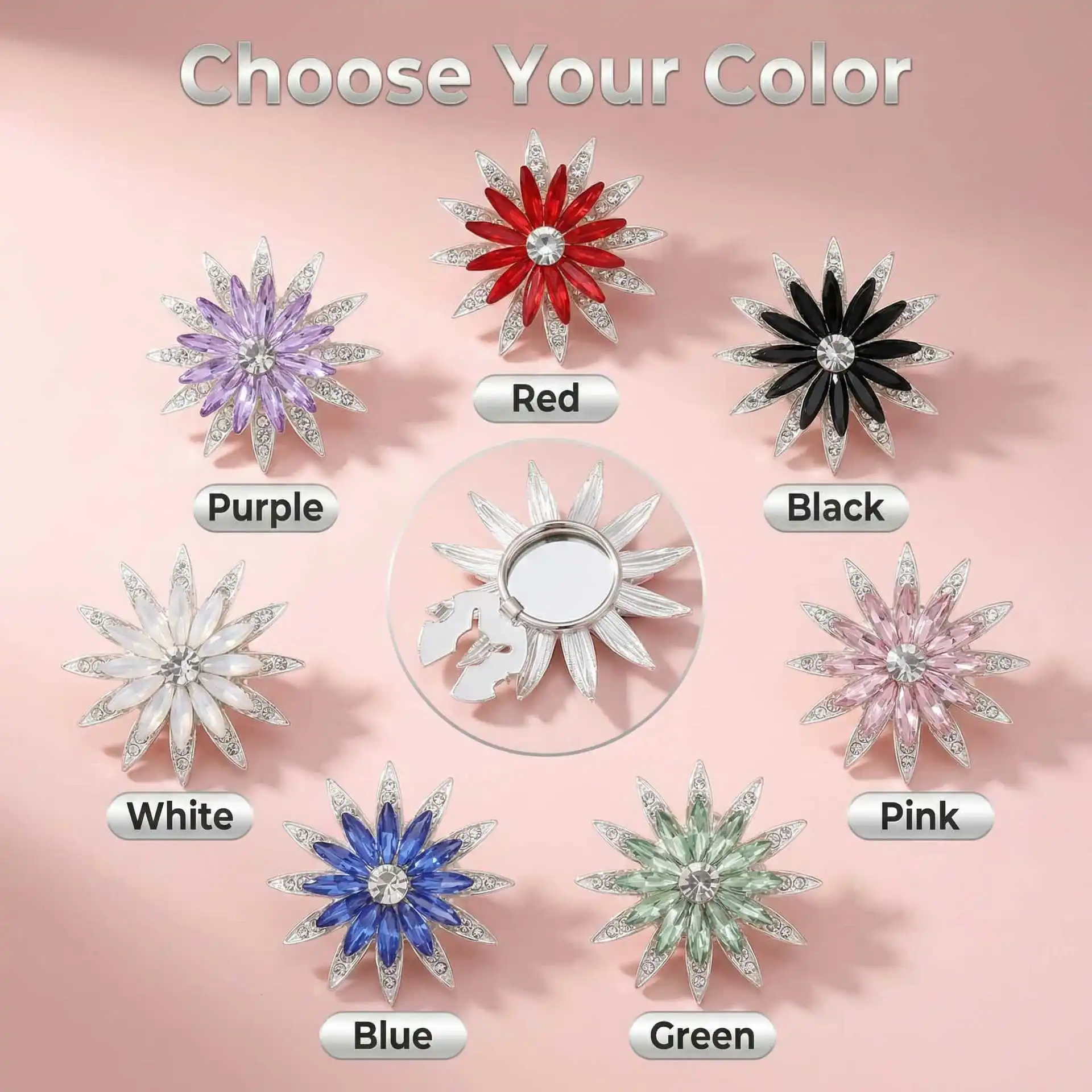 Double-layer Rhinestone Sunflower Cufflinks Rotatable Button Closure Cap Snap Fastener Party Banquet Jewelry Accessories