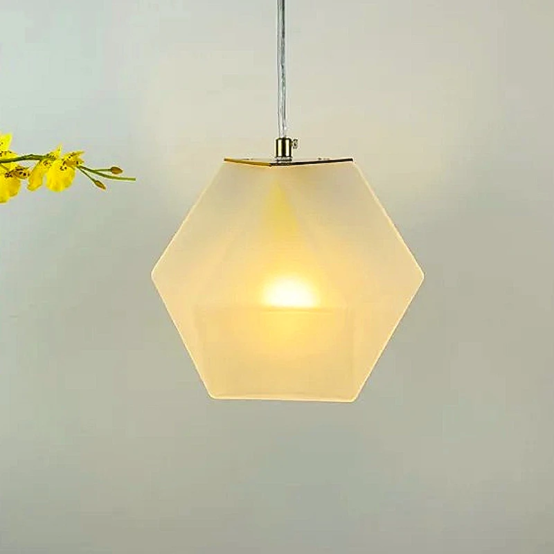 Nordic Geometry Lava Ceiling Chandelier Dinning Table Bedside Office Table Lighting Design Fashional Polygon Glass Pendant Lamp