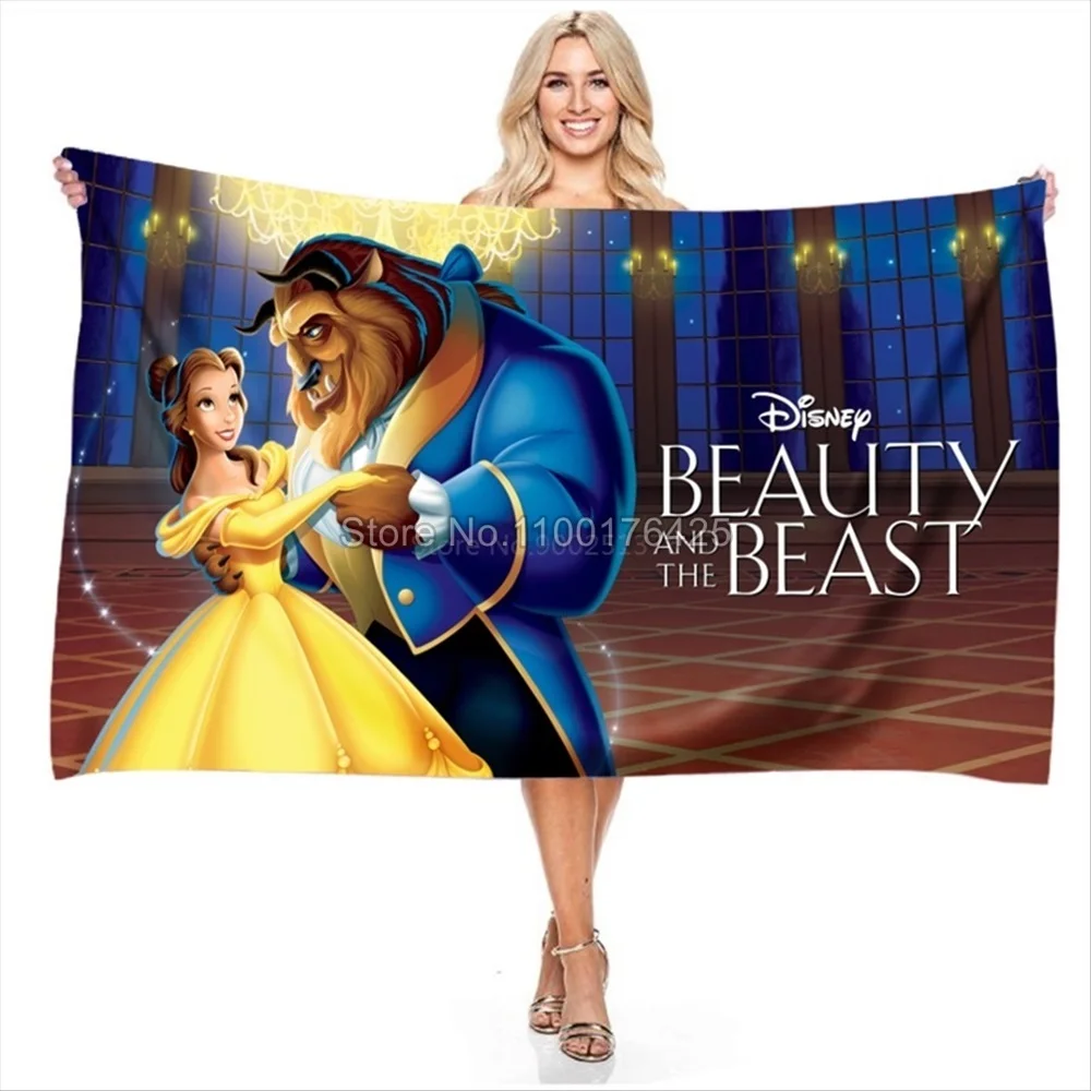 Disney Princess the Beauty and the Breast Beach Bath Towel for Women Beach Towel Home Washcloth for Children Girls 70X140cm