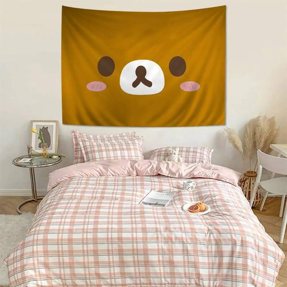 Cute Cartoon R-Rilakkuma B-Bear Colorful Tapestry Wall Hanging Bohemian Wall Tapestries Mandala Wall Art Decor