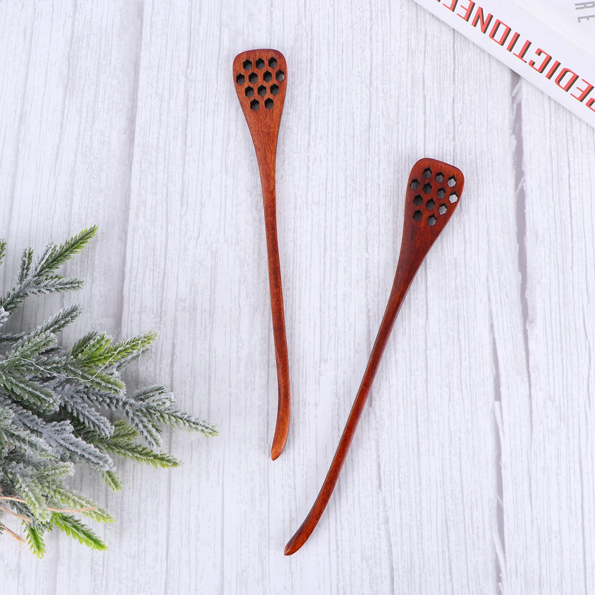 Cuchara mezcladora de madera, cucharas huecas ecológicas, mango largo liso, melaza, jarabe de arce, regalos de fiesta de té, boda, 5 uds.