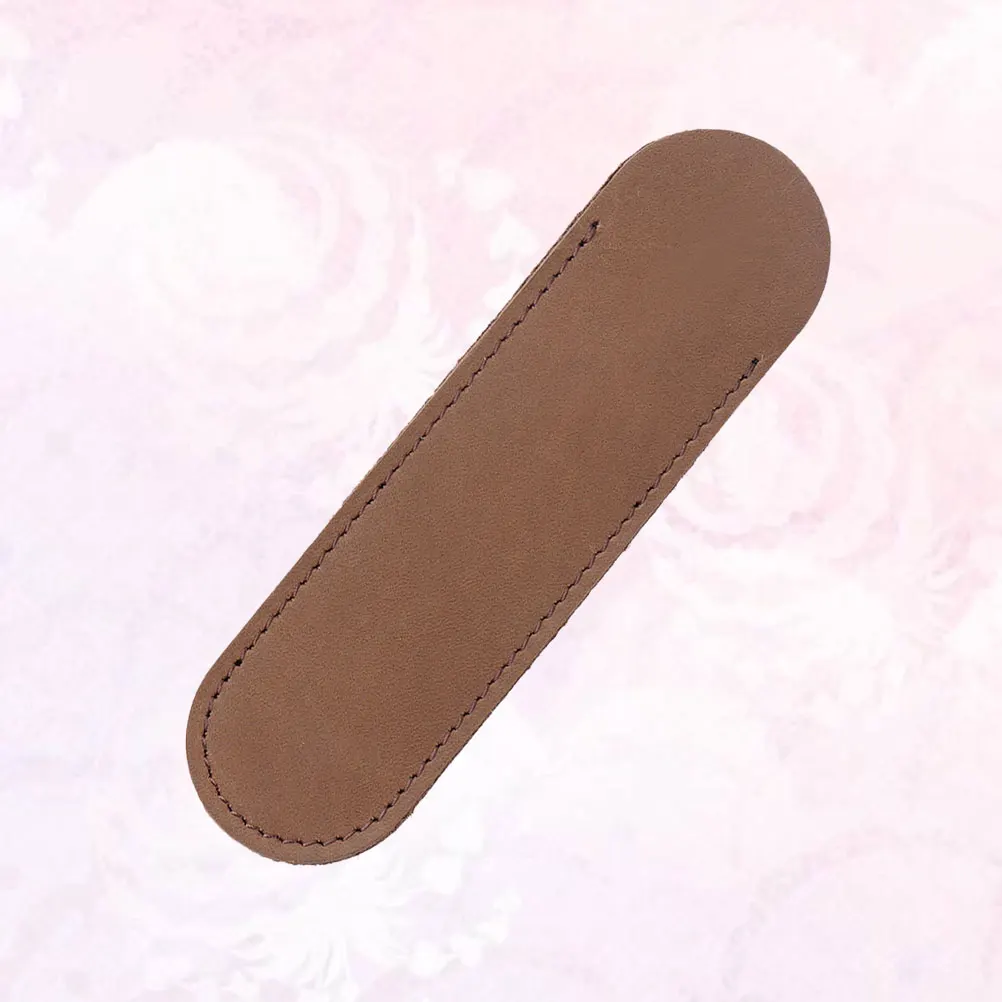 

Case Steel Pen Sleeve Handmade Pencil Bag Office College Brown Single Pouch Long-lasting Elegant Retro Style