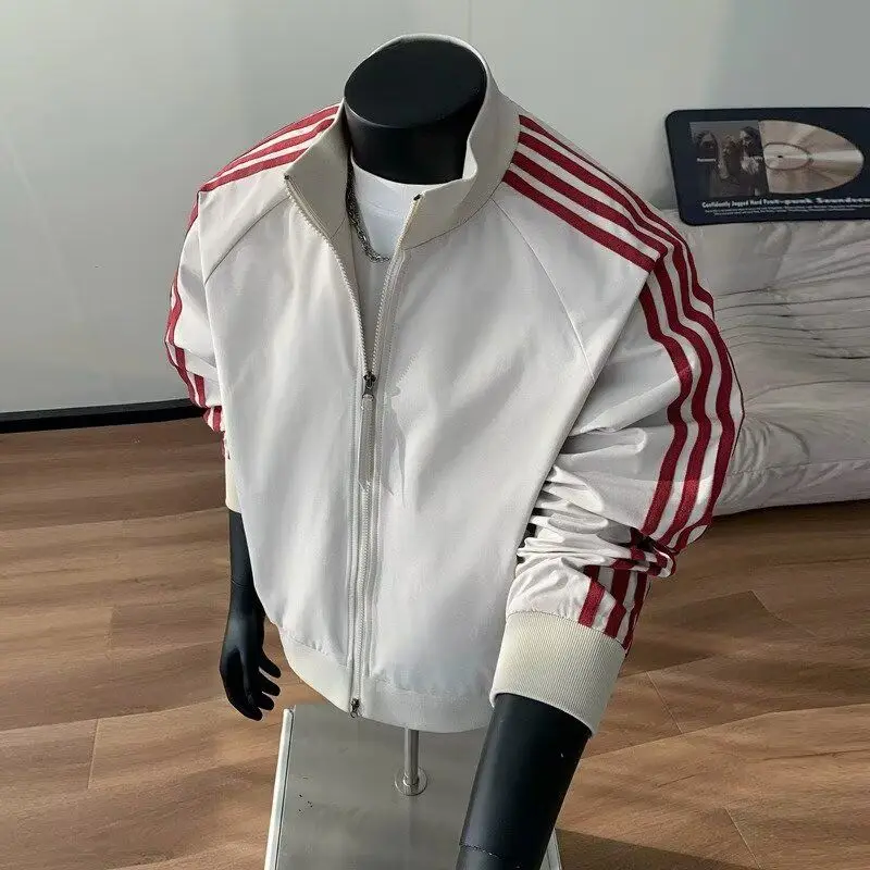 

Мужская свободная куртка в стиле Харадзюку, модная уличная одежда, весенне-осенняя повседневная верхняя одежда из полиэстера, приталенный крой, длинный рукав