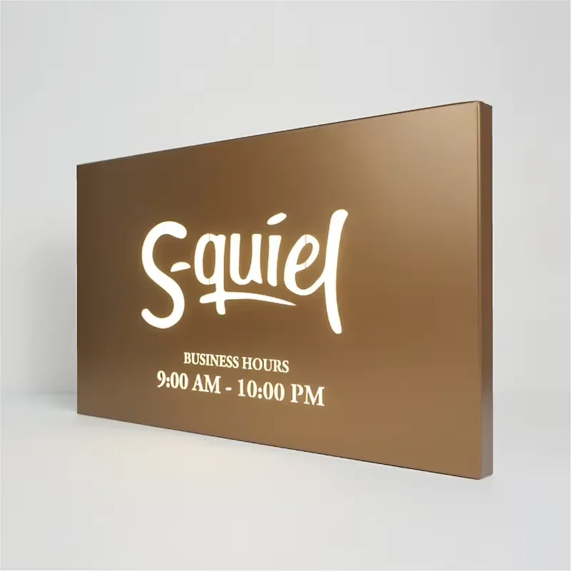 Rectangular LED Light Box Sign for Storefront Wall Mount Display Business Hours Open Closed Indicator Decorative Luminous