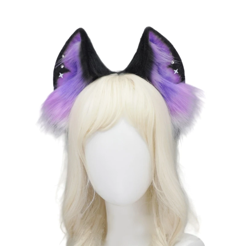 Wolf Ear Hairband Animation Maid Hairhoop Halloween Dress Up Party Hair Decors