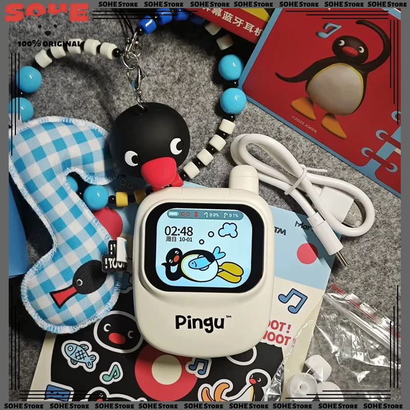 

Новые Bluetooth-наушники Pingu с экраном, настраиваемым дисплеем, двумя режимами работы (для игр и музыки), Bluetooth 6.0, в форме милого телефона.