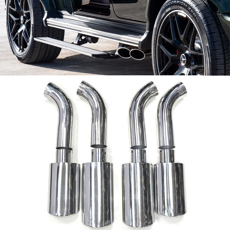 4 pcs/lot Auto Car Exhaust Pipe Muffler Tip 304 Stainless Steel For Mercedes-Benz G-Class W463 G500 G550 G63 Exhaust Tip Nozzle