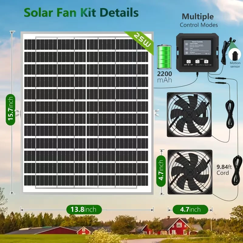 Mini Solar Powered Exhaust Fan for RV Greenhouse Dog Chicken Coop - DIY Solar Panel Driven Ventilation Fan view 5