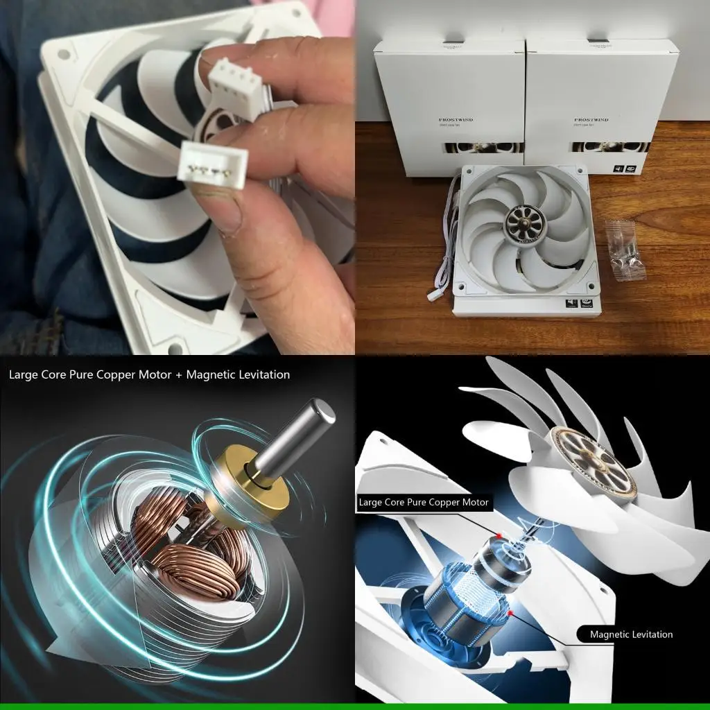 

U55C 12025 12CM PWM Контроль температуры Тихий вентилятор охлаждения процессора Пластиковая металлическая конструкция