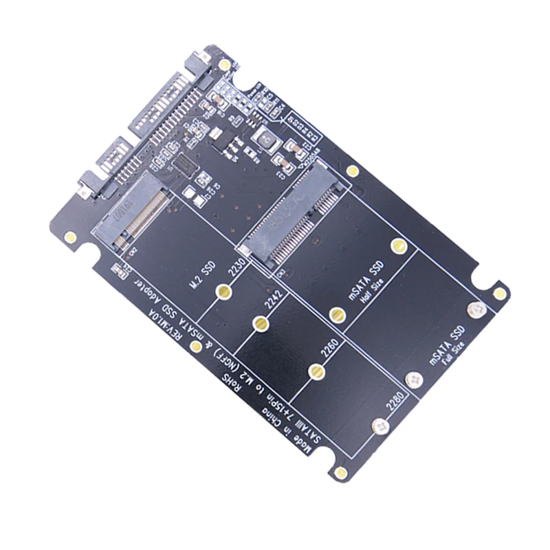 SSD 어댑터 보드 M2 SATA 3.0 컨버터 라이저, 2230 2242 2260 2280 M.2 SATA SSD, 하프 풀 사이즈 mSATA용