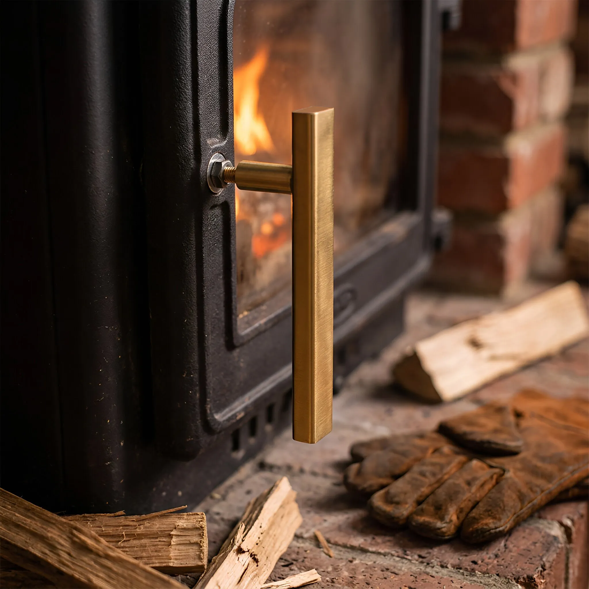 L Shaped Stove Door Handle Stainless Steel Heavy Duty Fireplace Replacement Pull Wood Stove Oven Door Hardware Heating Furnace