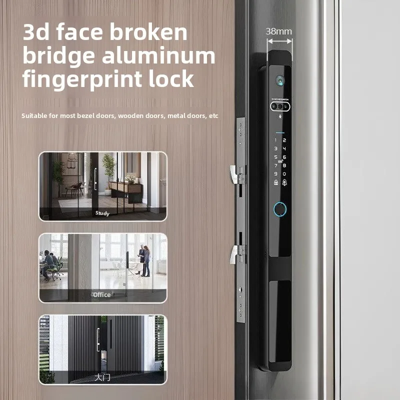 

Facial Recognition Automatic Broken Bridge Aluminum Fingerprint Lock Courtyard Waterproof Combination Lock