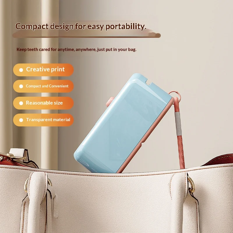 Автоматическая всплывающая портативная мини-нитка для зубочисток с ультратонкими палочками для зубной нити и футляром для хранения