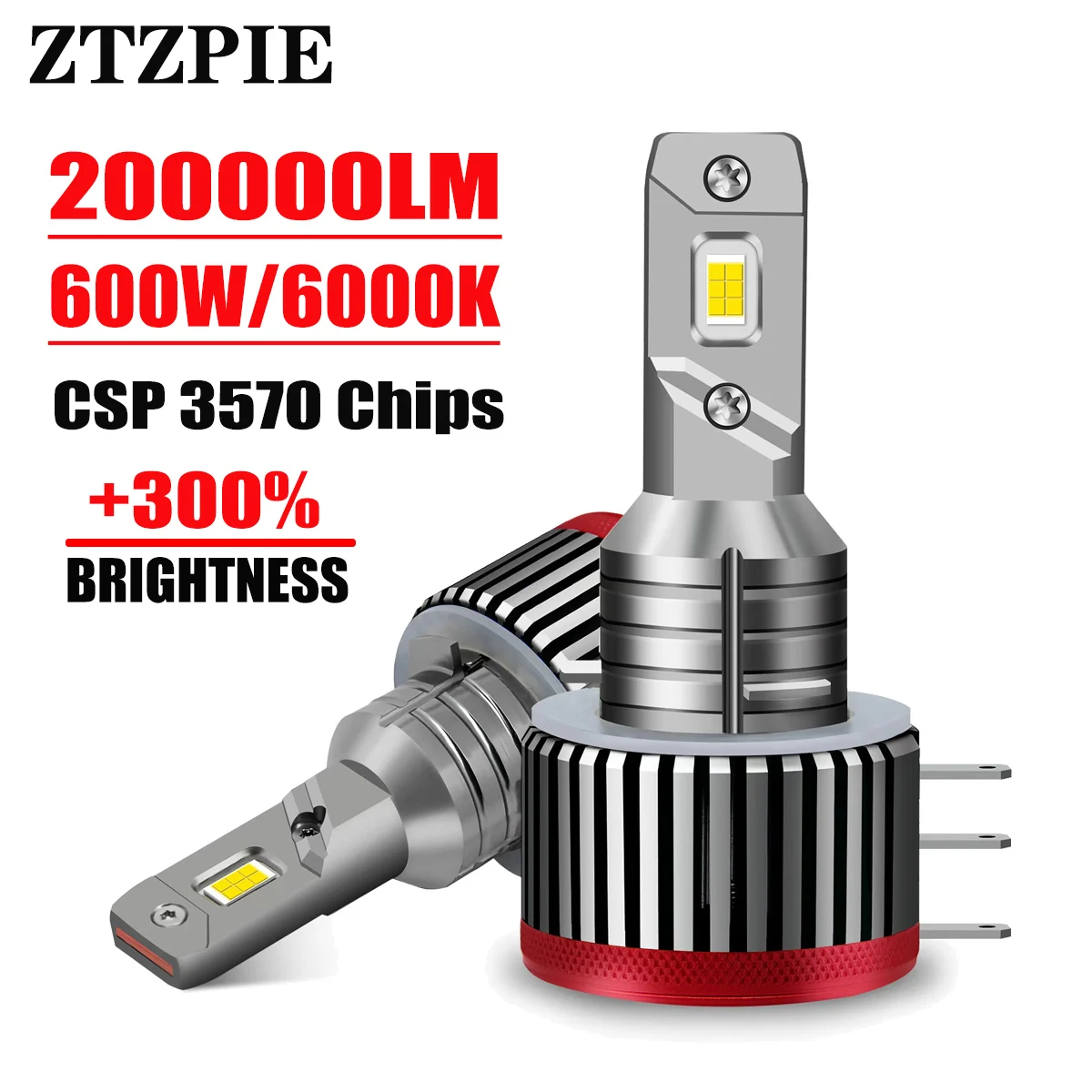 

ZTZPIE H15 6000K 200000LM 600W CSP 3570 CHIP EMC Canbus Led Headlight For Car Light NO ERROR Bulb 12V Lamp Lights