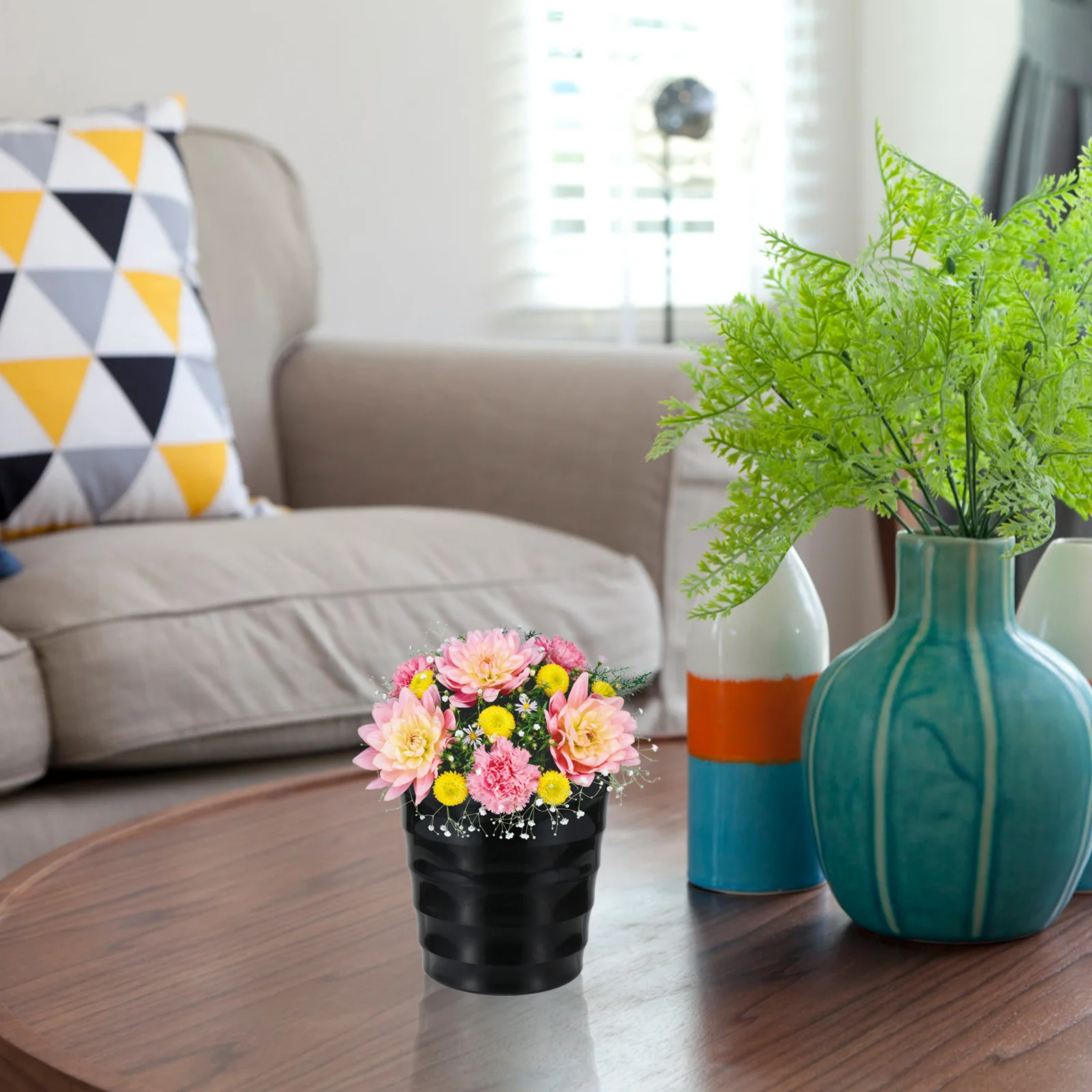 

2pcs Thickened Plastic Flower Pot With Drainage Hole For Indoor Plants Garden Decor Desktop Window Sill Bathroom Countertop