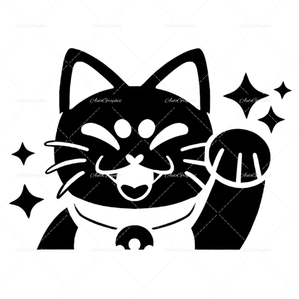 Cute Lucky Cat Car Stickers Waterproof PVC Vinyl Decals for Car Notebook Motorcycle Decoration