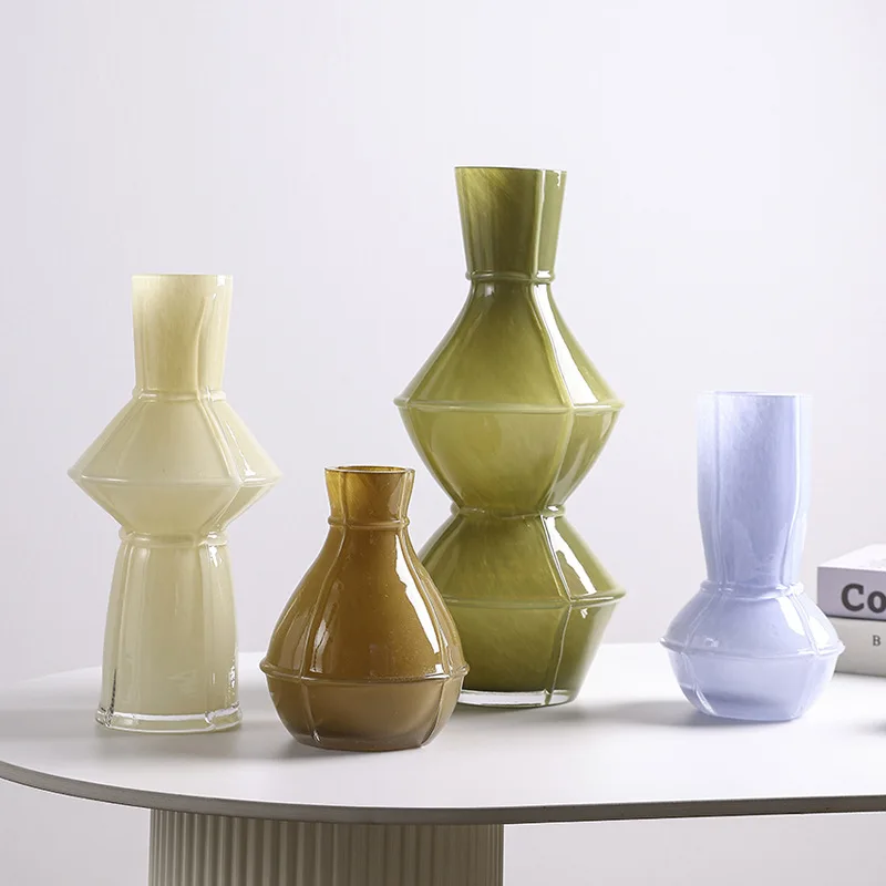 

Glass Vase Colorful Geometric Creative Glass Bottles Hydroponics Terrarium Glass Vase Home Decoration Accessories