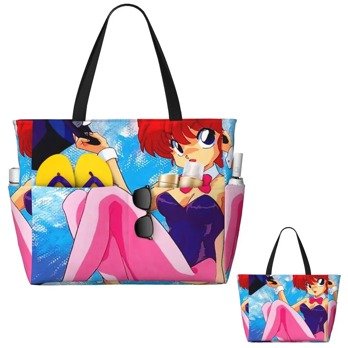 Ranma Female And P Chan Classic Beach Tote Bag Sport Gym Yoga Duffle Large Tote Bag Women Travel Bag Fitness bag