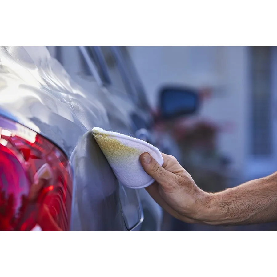 カーケア 986017 コットンテリーワックスアプリケーターパッド 直径5インチ ホワイト 6個入り 自動車のディテーリングと研磨用 ソフト吸収性