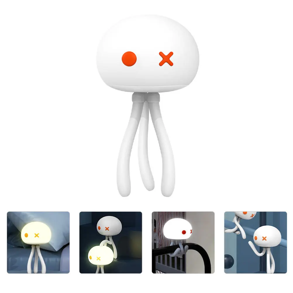 

Jellyfish Home Night Light Silicone ABS Adjustable Brightness Bedside Lamp Rechargeable Decorative Lamp Suitable for Bedroom