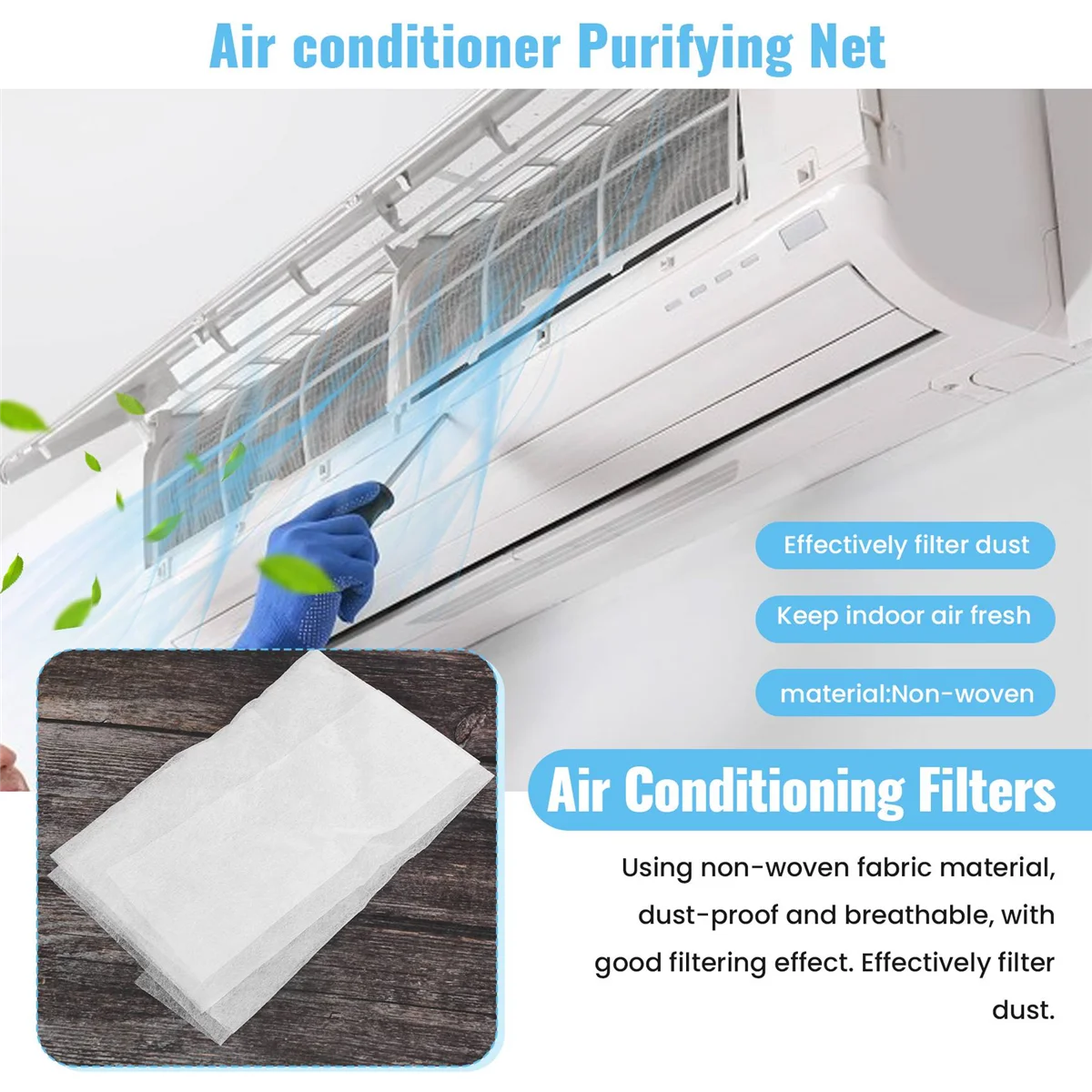 ร้อน 6 ชิ้นเครื่องปรับอากาศตัวกรองลม Outlet Self - กาวตัด Air Conditioner Purifying ผ้าฝ้ายสุทธิ 40X35 เซนติเมตร
