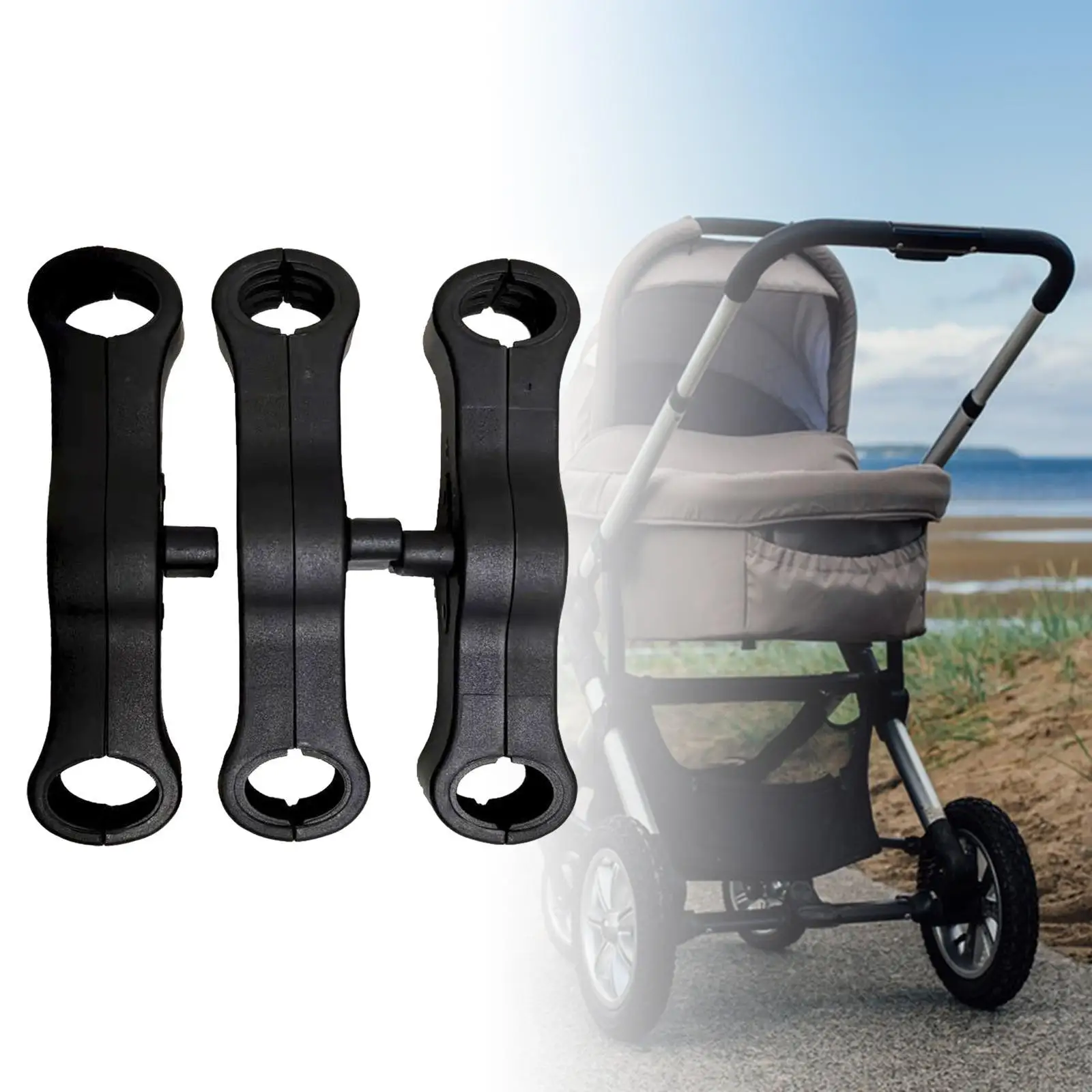3 Pieces Stroller Connectors Quick Practical Coupler Bush Insert Two Single Strollers Become A Double Stroller for Outdoor Home
