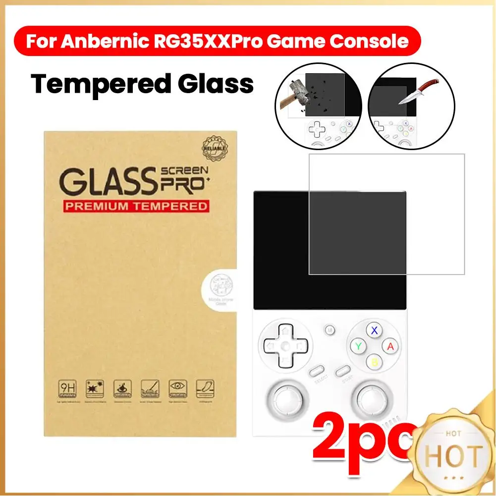 2Pcs Screen Protector Anti-scratch Protective Film 9H HD Tempered Screen Film for Anbernic RG35XX Pro Handheld Game Console