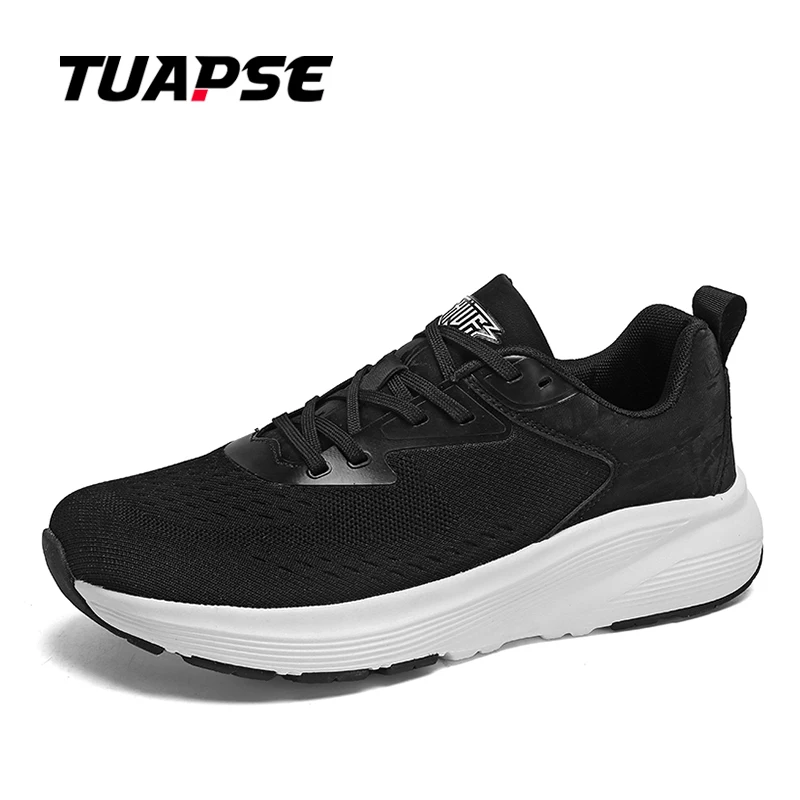 

TUAPSE Unisex Running Shoes Wide Foot Breathable Mesh Shock Absorption Non-Slip Sports Ergonomic Shoes Soft Light MD Outsole