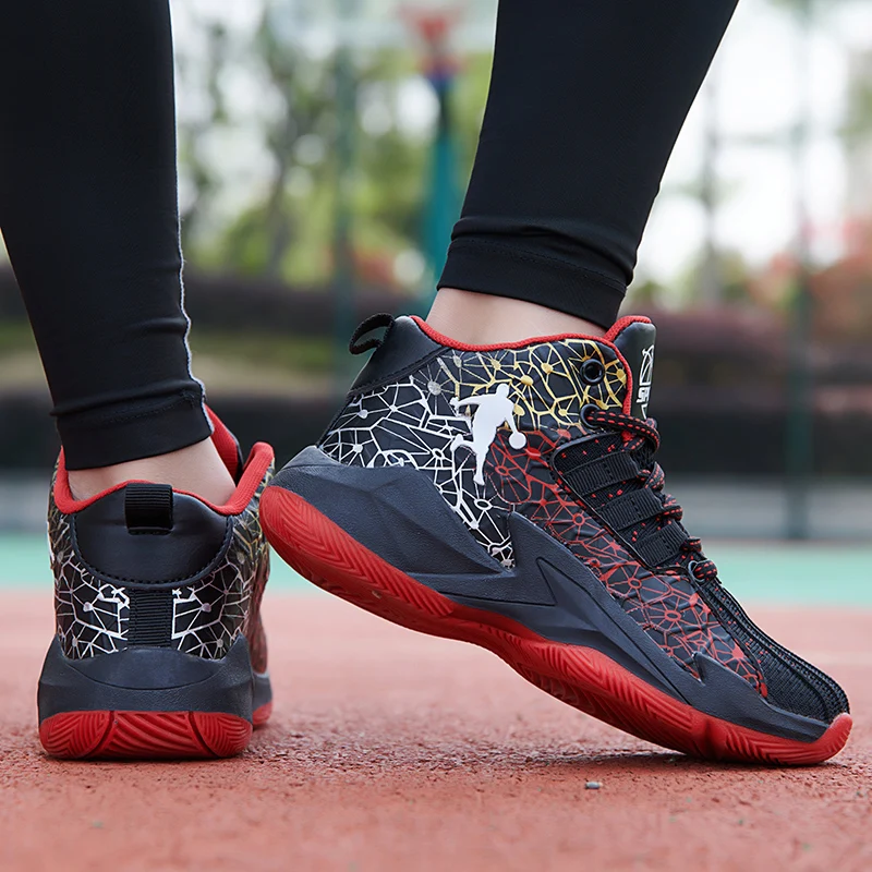 Children‘s Basketball Shoes Non-slip Breathable Basketball Training Sneakers Lace-up Boys Girls Basketball Boots Athletic Shoes image 4