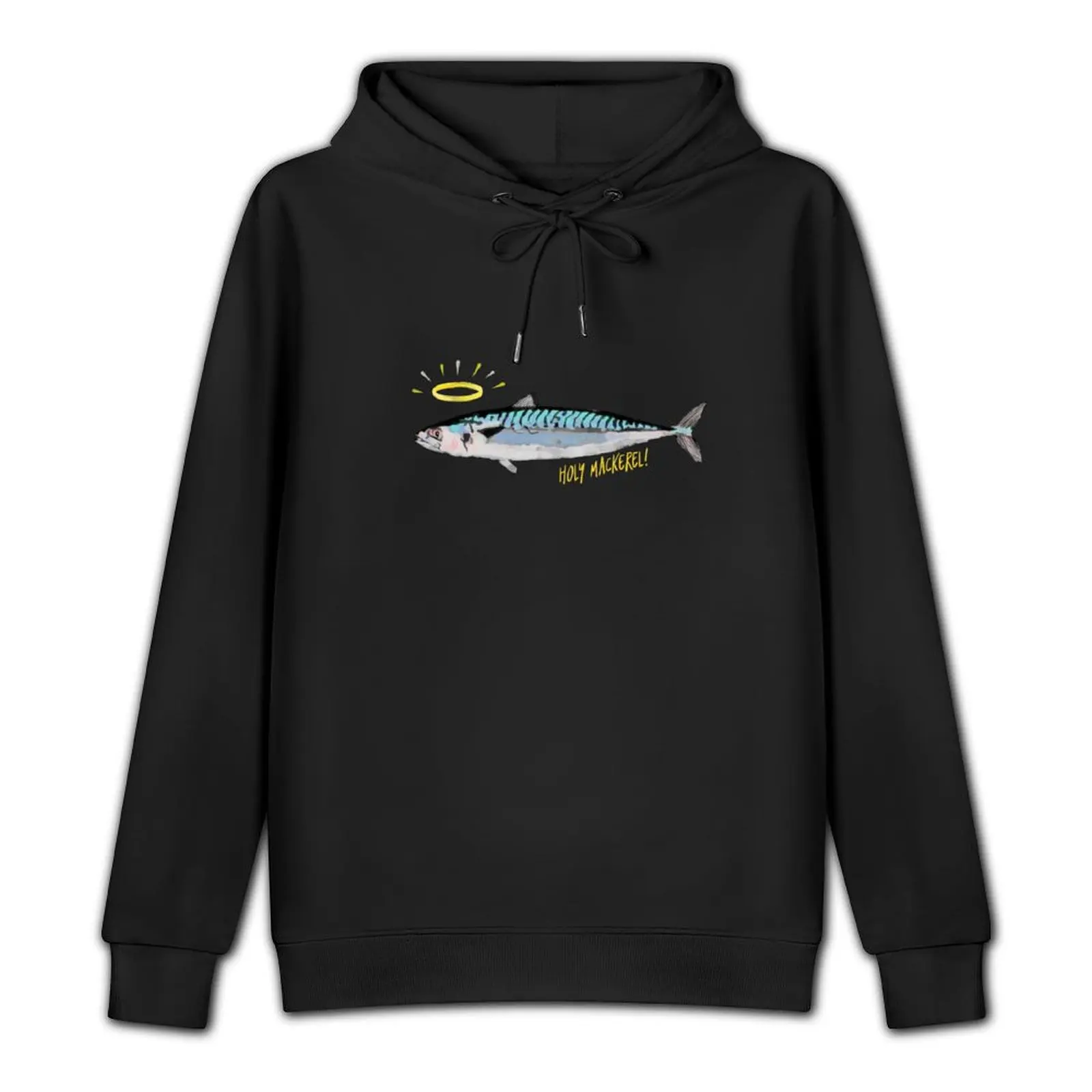 Holy Mackerel! (small text w/clear background) Pullover Hoodie anime clothes japanese style men's oversize hoodie