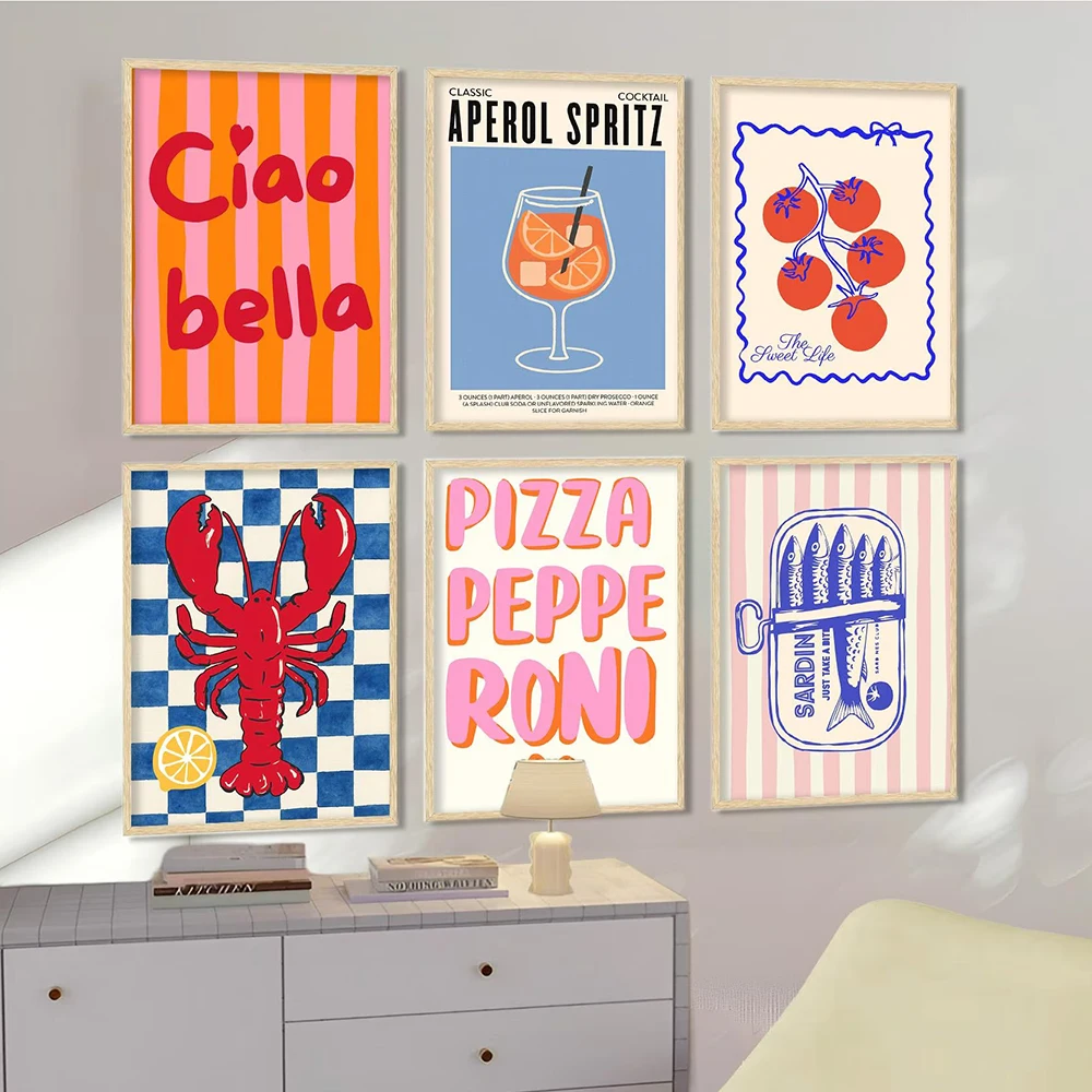 Abstract Canvas Set - Set Dinding Galeri Warna Dekorasi Dopamin