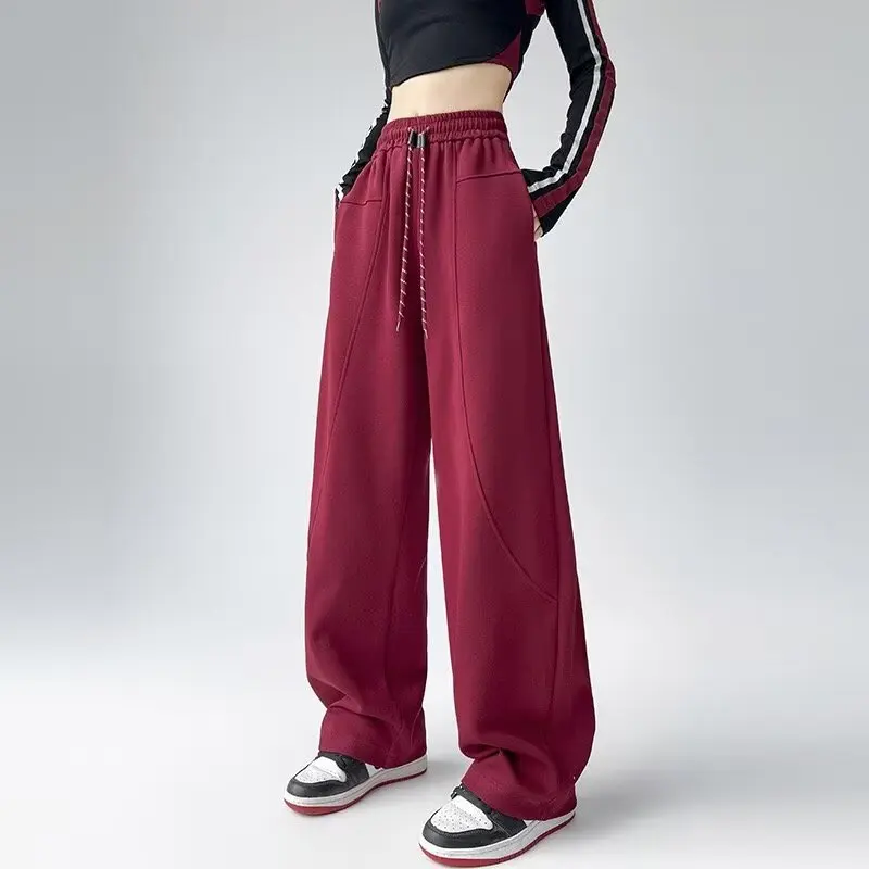 

Women Y2K Wide Leg Pant Sports pants for women Streetwear Hip Hop Dance Casual Drawstring Sweatpants Baggy Track Pants