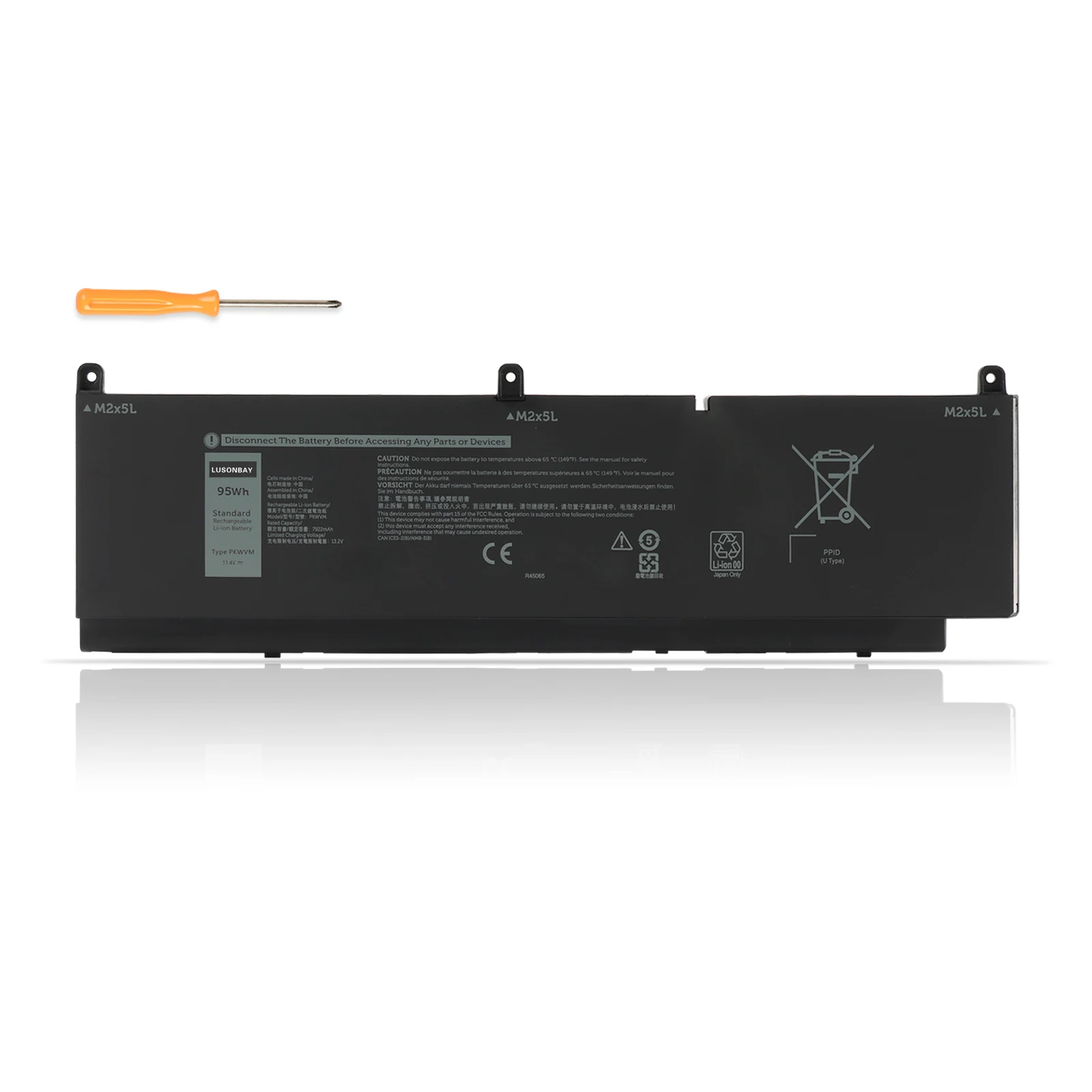 

LUSONBAY PKWVM 95WH Laptop Battery For DELL Precision 7550 7560 7750 7760 Series P44E P93F C903V CR72X 17C06 0CR72X