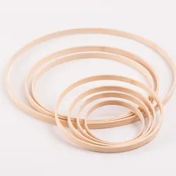5pcs 9-30cm Wooden Round Hoop Bamboo Circle DIY Handmade Floral Wreath Dreamcatcher Accessories Wedding Home Hanging Decoration