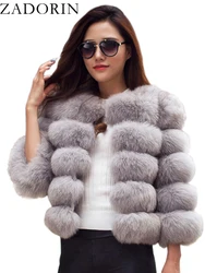 ZADORIN S-5XL Minkเสื้อฤดูใบไม้ร่วงฤดูหนาวปุยสีดําFaux Fur Coatผู้หญิงElegantหนาWarm Faux Furแจ็คเก็ตผู้หญิง 2024 เสื้อ